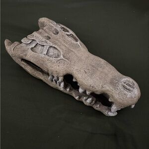 Blue Ribbon Nile Crocodile Skull Aquarium Decoration Ornament